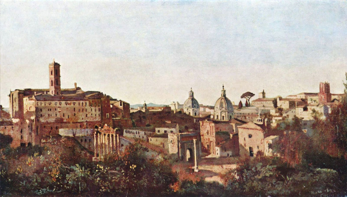 Jean-Baptiste Camille Corot, Le Forum de Rome vu depuis les jardins Farnèse sur le Palatin
